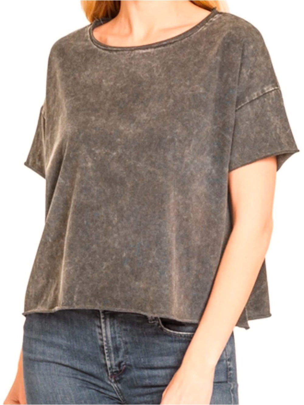 Zenana Small Oversized Mineral Wash Brown T-Shirt